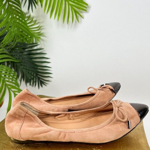 Women's Vince Camuto Nude Suede Leather Cap Toe Ballet Flats / Size: 7 - Picture 3 of 8